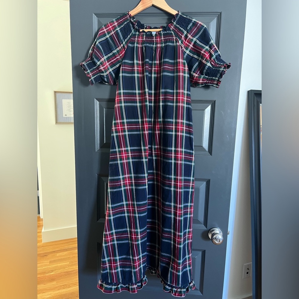 Hill House Plaid Nap Dress - Navy, Red, and Green